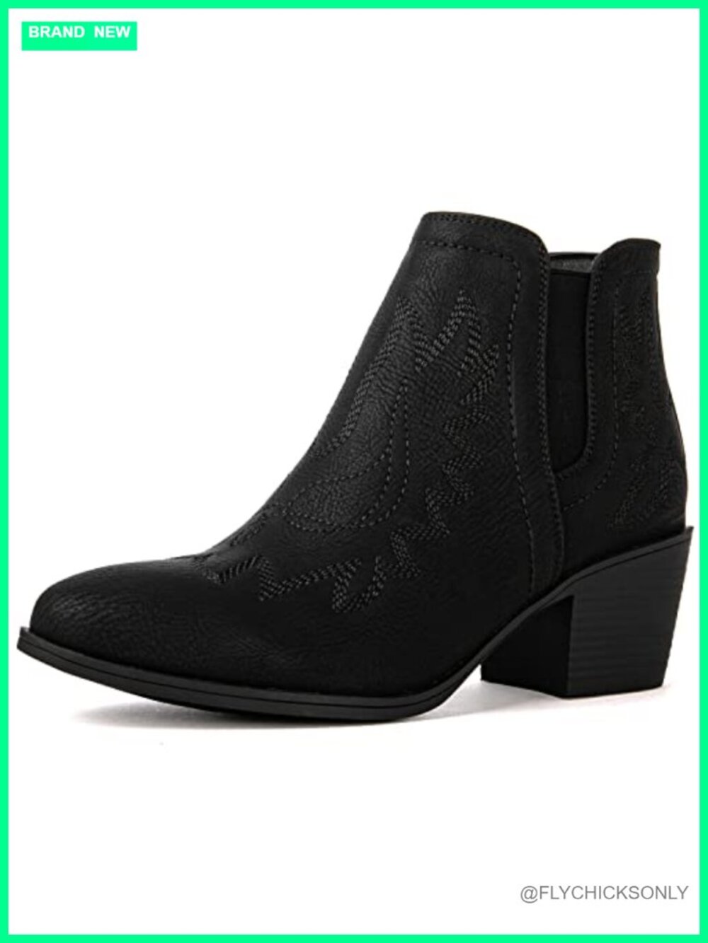 Women's Western Ankle Booties Faux Leather Pull On Cowgirl Boots